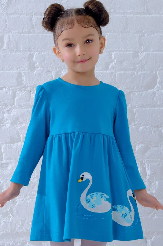 Mini dresses with ruffle accents for a playful touch -New Look 6647 Toddlers' Dresses with Appliques