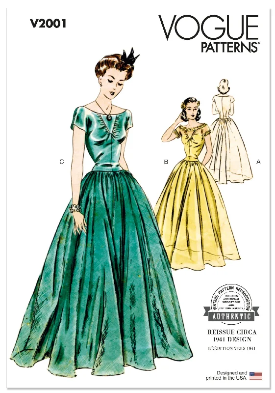 Mini dresses with metallic finish for a futuristic look -Vogue Sewing Pattern 2001 Vintage 1940's Dress Mini dresses with metallic finish for a futuristic look -Vogue Sewing Pattern 2001 Vintage 1940's Dress
