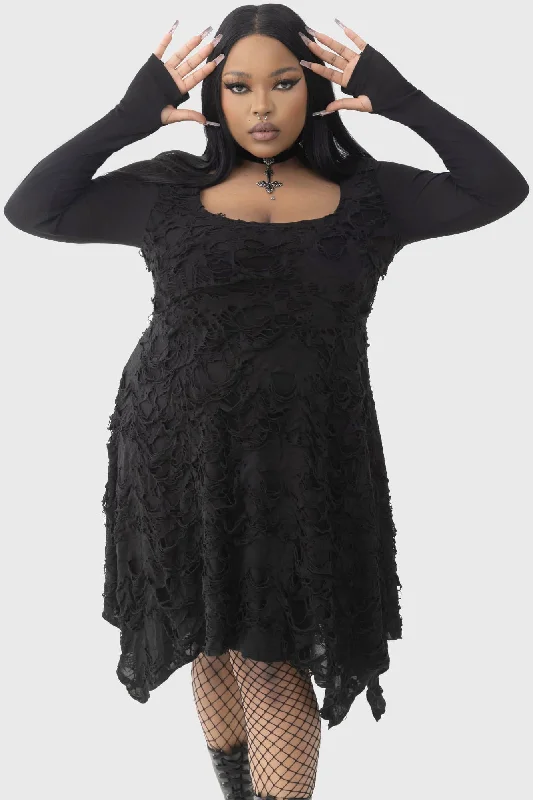 Long dresses for women with high heels -Shadows Hymn Dress [PLUS]