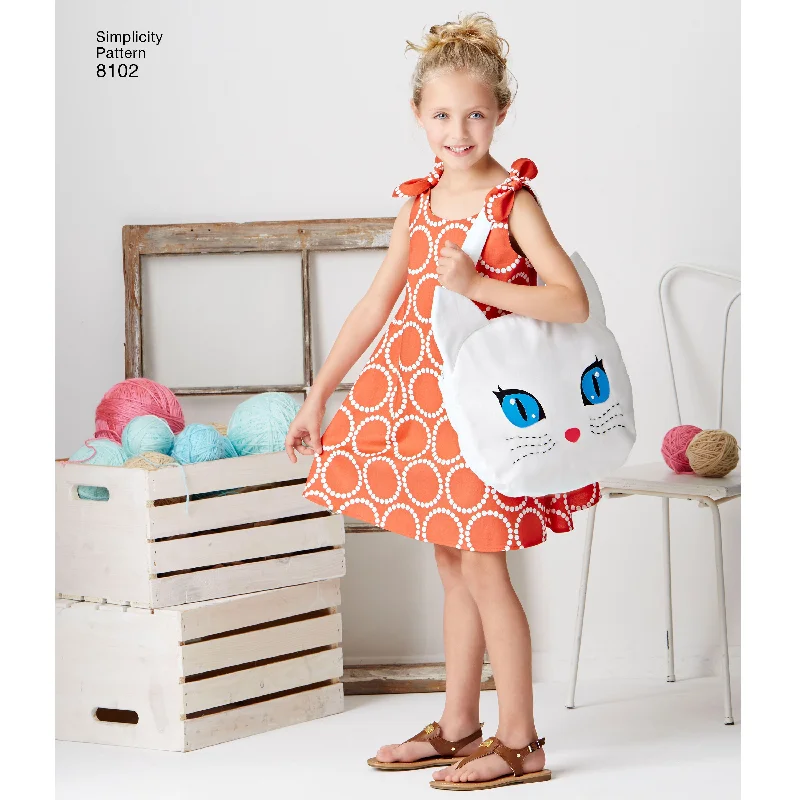 Shop beautiful slip dresses for women -Simplicity Childs Sundress and Tote S8102