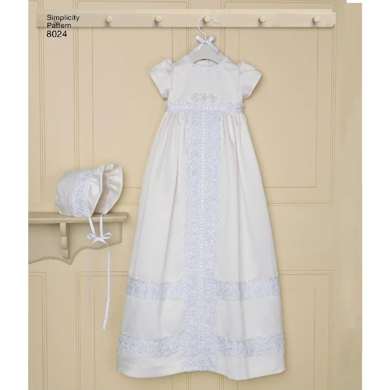 Comfortable dresses for casual outings -Simplicity Classic Christening Sets S8024