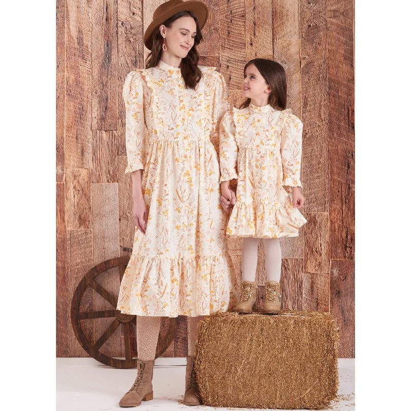 Flattering dresses for hourglass figure -Simplicity Women/Child Dresses S9653