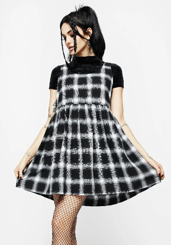 Elegant evening dresses for prom -Singles Plaid Dress