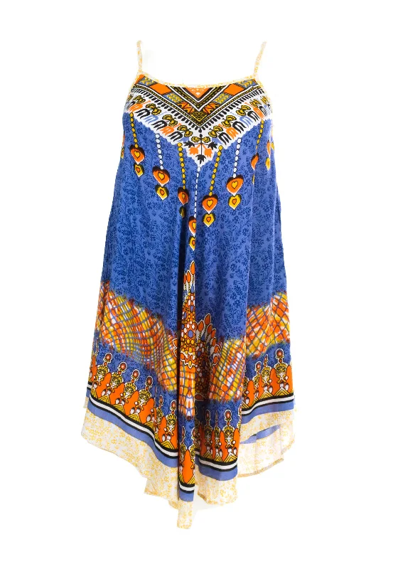 Plus size mini dresses for curvy figures -Serafina Collection Luna Print One Size Midi Dress, Blue Plus size mini dresses for curvy figures -Serafina Collection Luna Print One Size Midi Dress, Blue