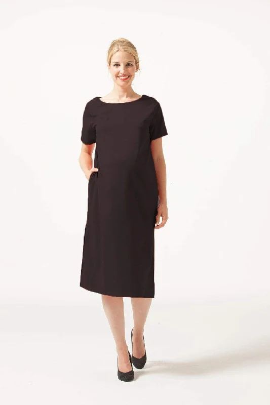 Shop dresses for beach vacations -Faithe Nursing Dress Black