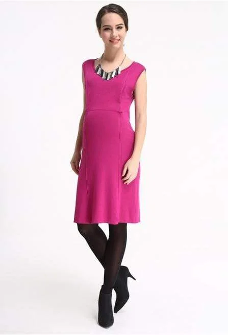 Affordable work dresses for professional women -Sherry Contract Piping Dress Plum
