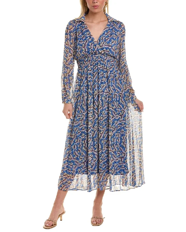 Pleated mini dresses for a textured appearance -Taylor Surplice Midi Dress
