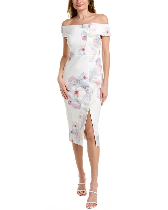 Mini dresses with high-low hem for a dramatic effect -Ted Baker Bardot Midi Dress