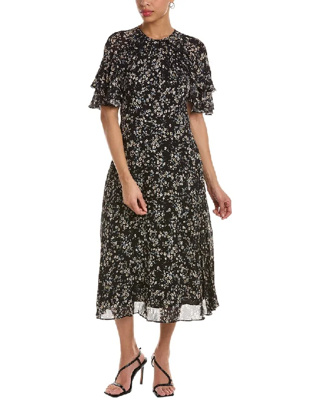 Mini dresses with kimono sleeves for elegant flair -Teri Jon by Rickie Freeman Floral Midi Dress Mini dresses with kimono sleeves for elegant flair -Teri Jon by Rickie Freeman Floral Midi Dress
