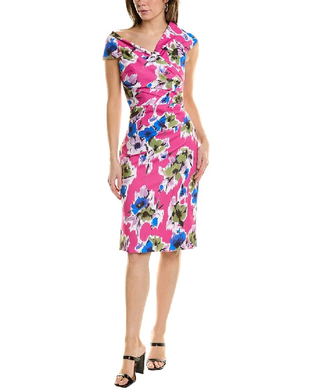 Hooded mini dresses for a sporty vibe -Teri Jon by Rickie Freeman Scuba Dress
