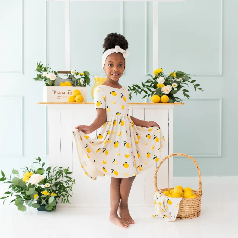 Satin mini dresses for a luxurious feel -Twirl Dress in Lemon