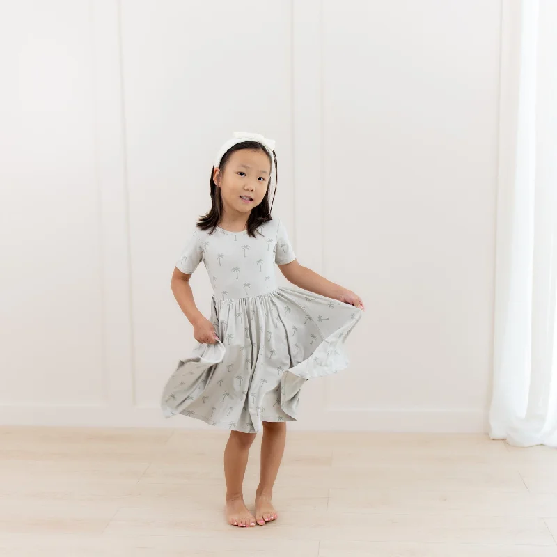 Mini dresses with geometric prints -Twirl Dress in Palm Tree