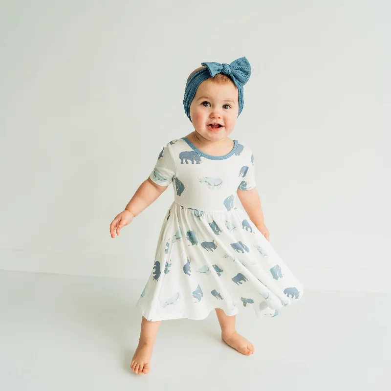Wrap-style mini dresses for an adjustable fit -Twirl Dress in Rhino