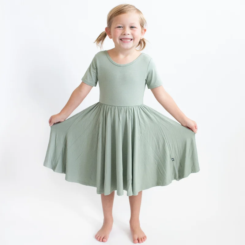 Floral mini dresses for spring -Twirl Dress in Thyme