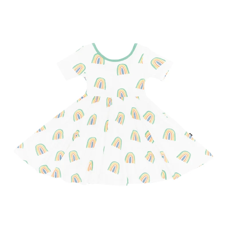 Mini dresses with embroidery details -Twirl Dress in Wasabi Rainbow