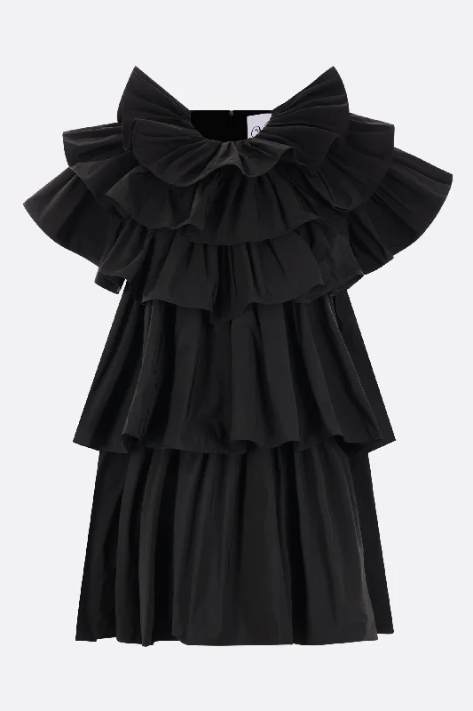 Best dresses for curvy women -technical taffetà flounced minidress