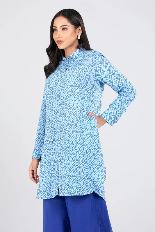 PLACID BLUE PRINTED