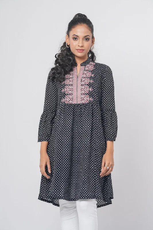 BLACK WITH DOT PRINTED