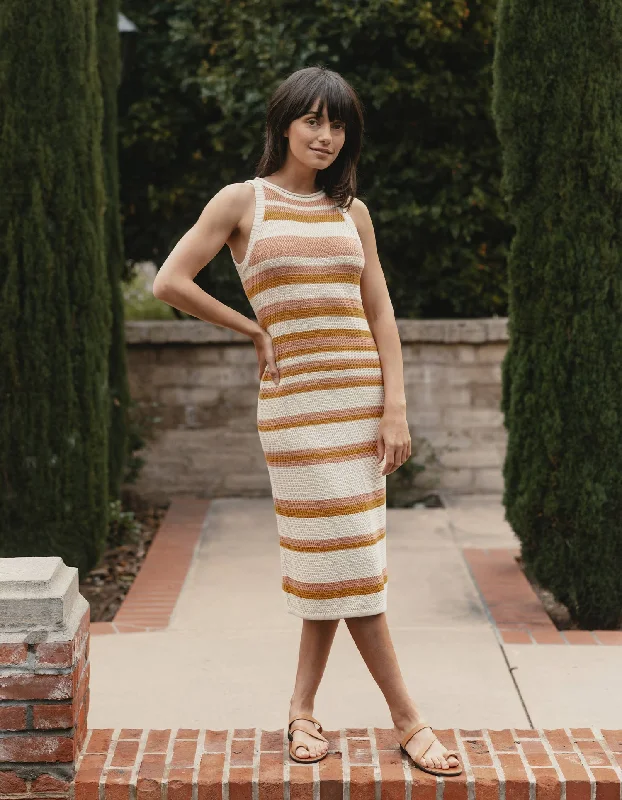 Comfortable casual dresses for everyday wear -Wanderlust Dress in Sundown Stripe