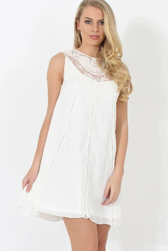 Shop dresses for all occasions -White Crochet Dress - Iva