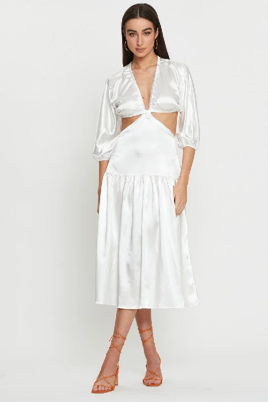 Mini dresses with bow front detail for a cute and stylish look -White Midi Dress Short Sleeve Mini dresses with bow front detail for a cute and stylish look -White Midi Dress Short Sleeve