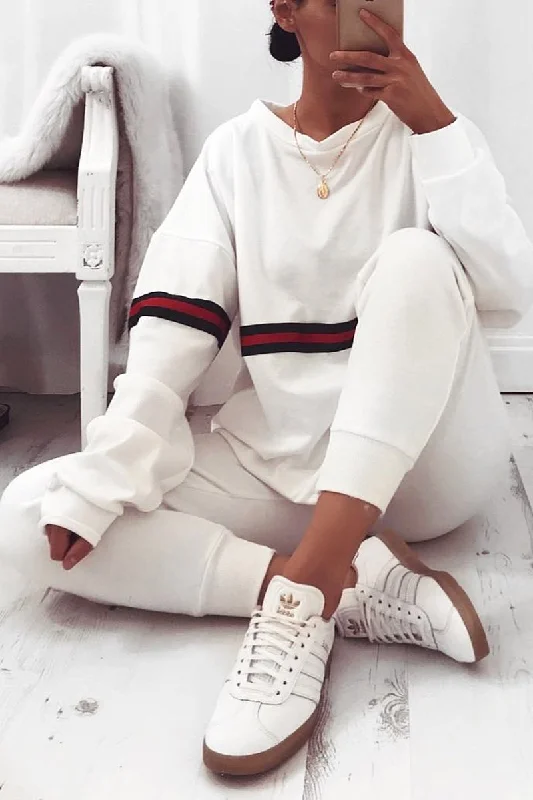 Shop dresses for beach vacations -White Stripe Jumper Dress - Finley
