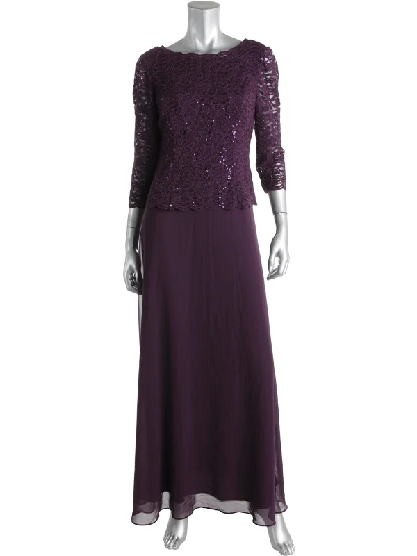 Mini dresses with bow front detail for a cute and stylish look -Womens Sequined Lace Overlay Mother of the Bride Dress Mini dresses with bow front detail for a cute and stylish look -Womens Sequined Lace Overlay Mother of the Bride Dress