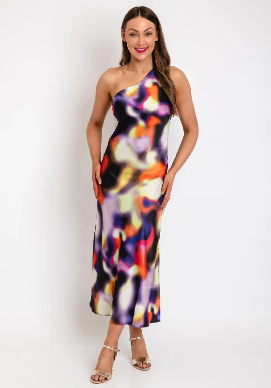 Mini dresses with lace overlay for an elegant appearance -Y.A.S Radient One Shoulder Midi Dress, Multi Mini dresses with lace overlay for an elegant appearance -Y.A.S Radient One Shoulder Midi Dress, Multi