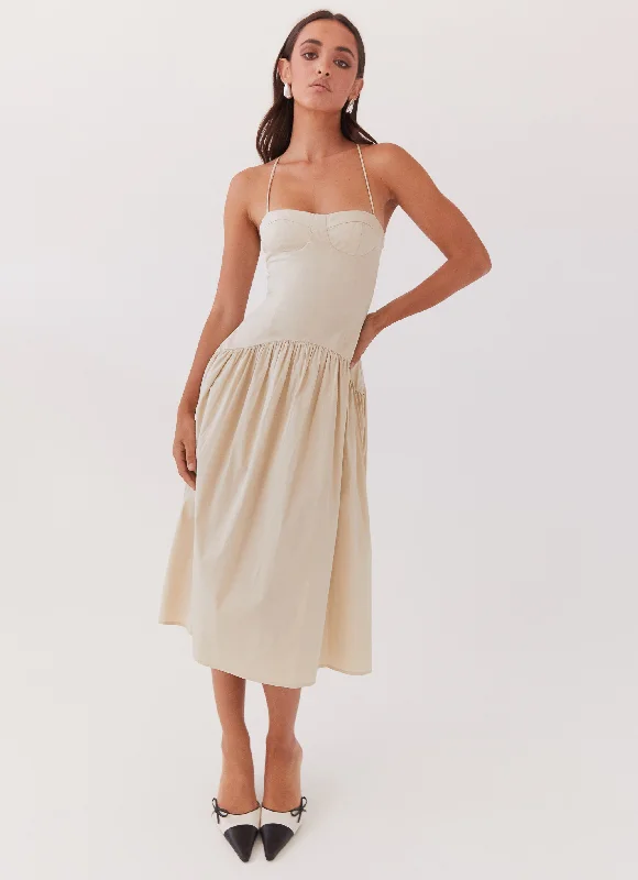 Sexy mini dresses for date night -Yvette Corset Midi Dress - Desert Sage