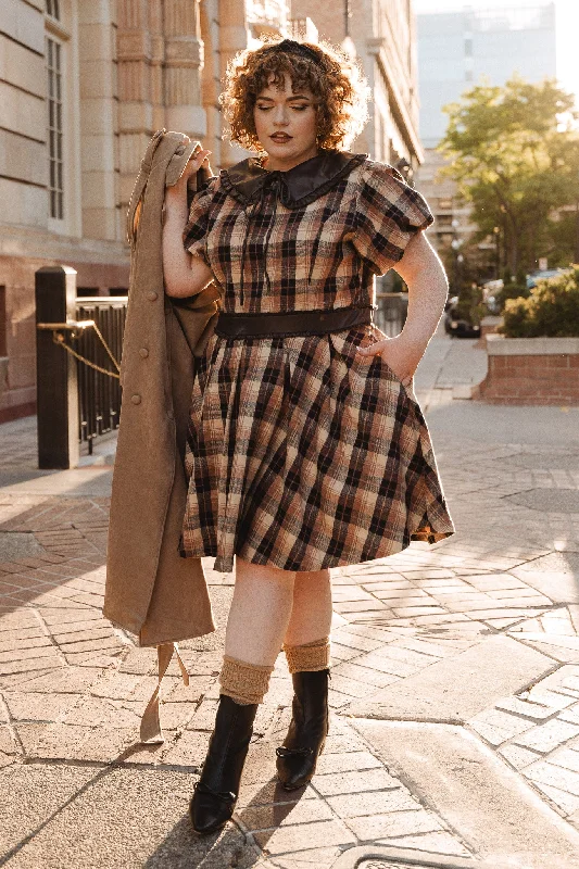 Flare dresses with built-in bras for added support -Celine Dress in Plaid