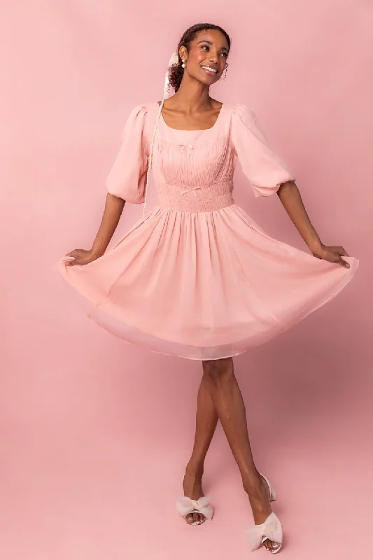 Flare dresses with floral embroidery for a delicate touch -Do-Re-Mi Dress