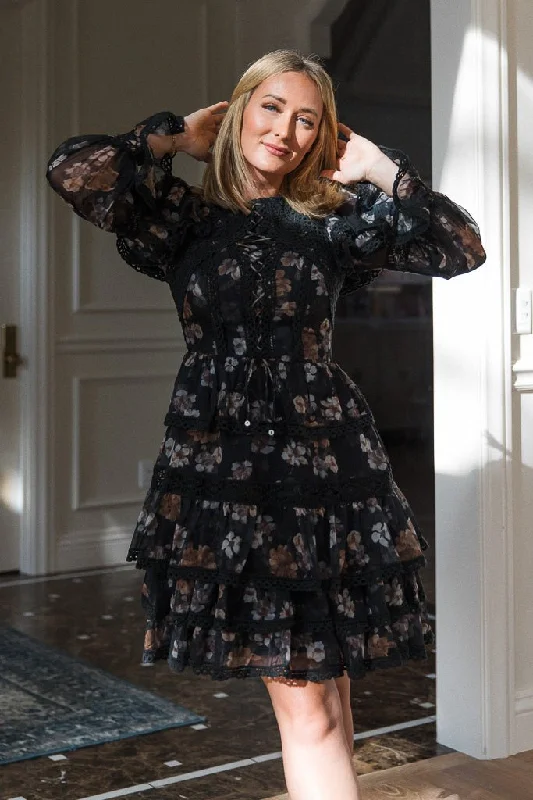 Flare dresses with chiffon overlays for a light and airy look -Farrah Dress