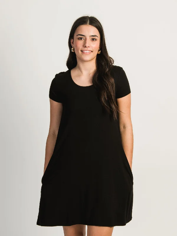 Slip dress with hoodie for street style -HARLOW JAC T-DRESS