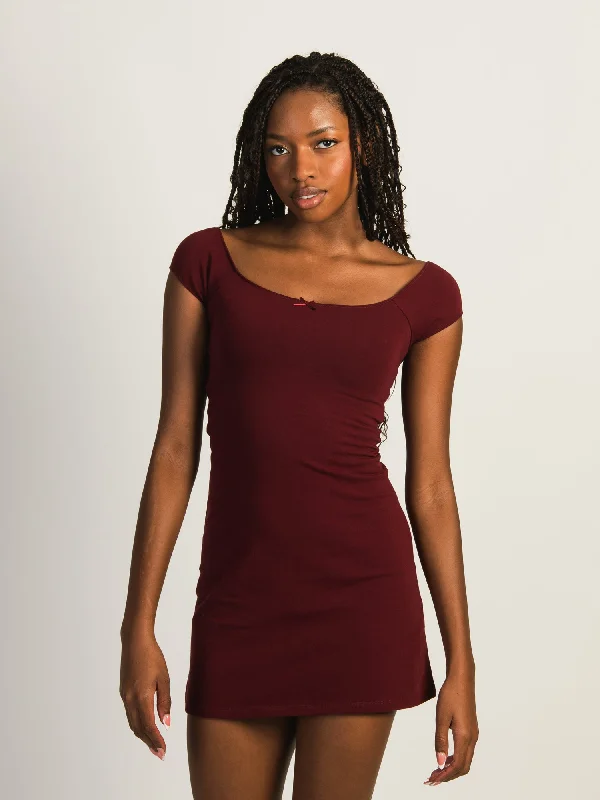 Slip dress with kimono for bohemian style -HARLOW ROSALIE DRESS - BURGUNDY