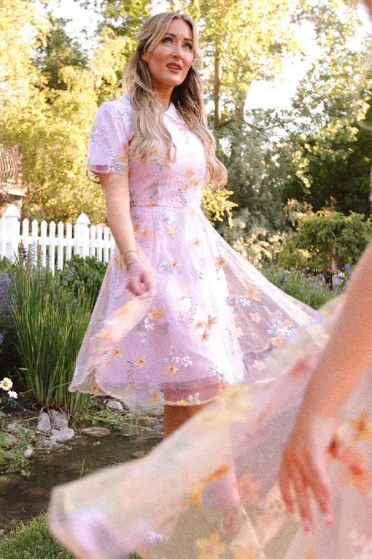 Flare dresses with wrap designs for a flattering fit -Penelope Dress in Lilac