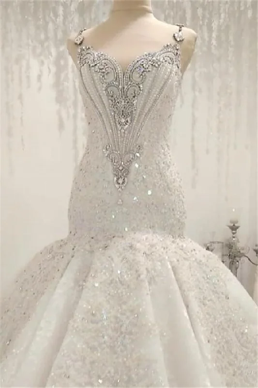 Flare dresses with asymmetrical hems for a modern twist -Cap Sleeves Sparkle Diamond Fit and Flare Wedding Dresses Online Flare dresses with asymmetrical hems for a modern twist -Cap Sleeves Sparkle Diamond Fit and Flare Wedding Dresses Online