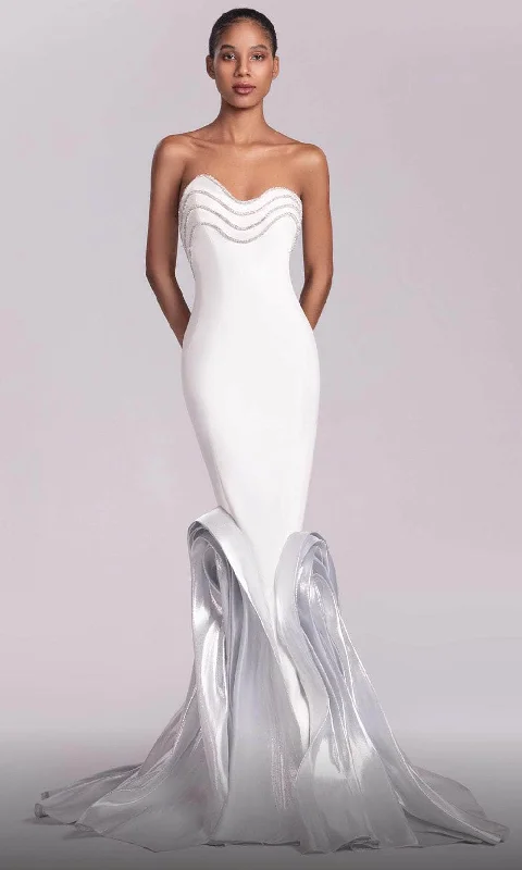 Flare dresses with gingham checks for a classic appearance -MNM Couture G1819 - Ruffled Flare Evening Gown Flare dresses with gingham checks for a classic appearance -MNM Couture G1819 - Ruffled Flare Evening Gown