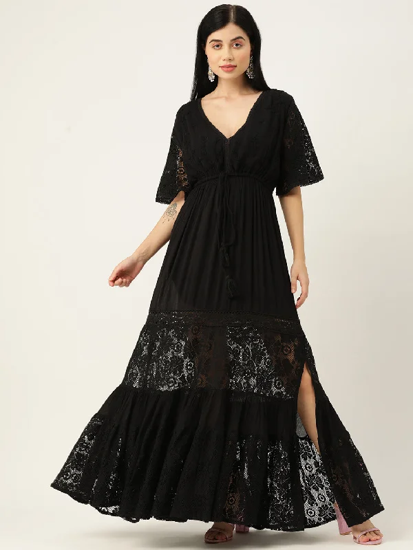 Striped flare dresses for a nautical style -Black Fit & Flare Maxi Dress
