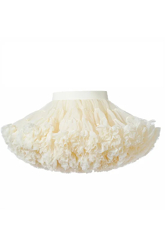 Flare dresses with puffed sleeves for a dramatic effect -Champagne Ruffled Girl Tutu Jupe Flare dresses with puffed sleeves for a dramatic effect -Champagne Ruffled Girl Tutu Jupe