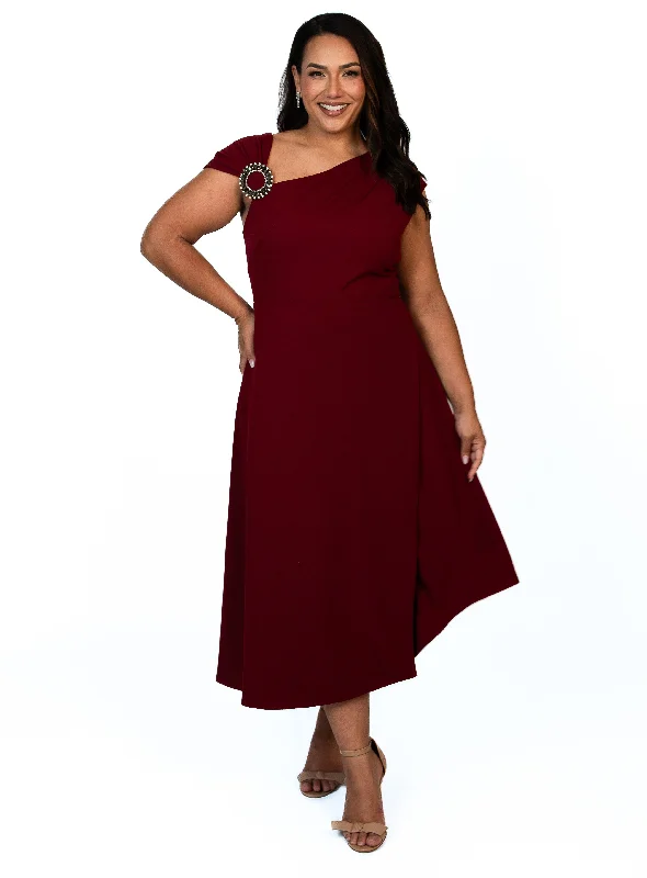 Flare dresses with silk fabrics for an elegant drape -Oriana Asymmetric Flared Midi Flare dresses with silk fabrics for an elegant drape -Oriana Asymmetric Flared Midi