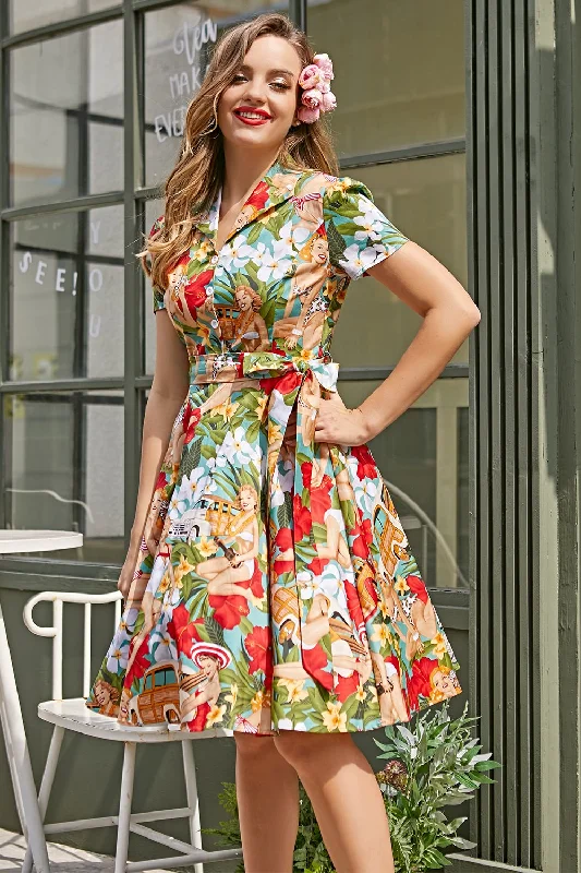 Flare dresses with back zippers for easy wear -Robe Casual