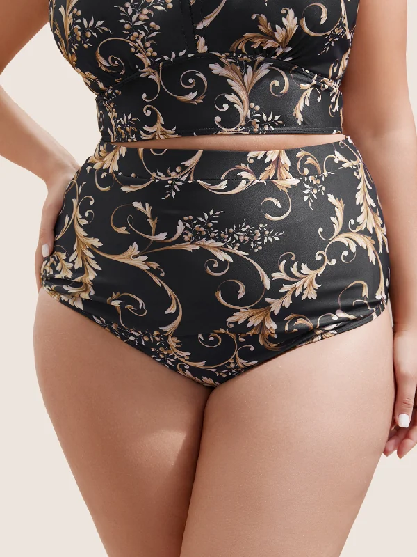 Baroque Graphic Skinny Swim Bottom