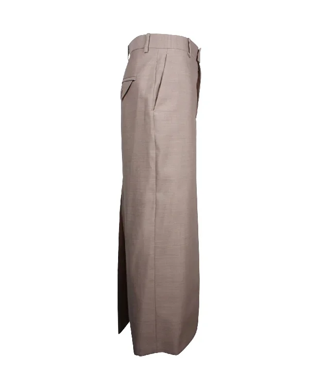 bottega-veneta-high-waisted-front-split-long-skirt-in-brown-wool