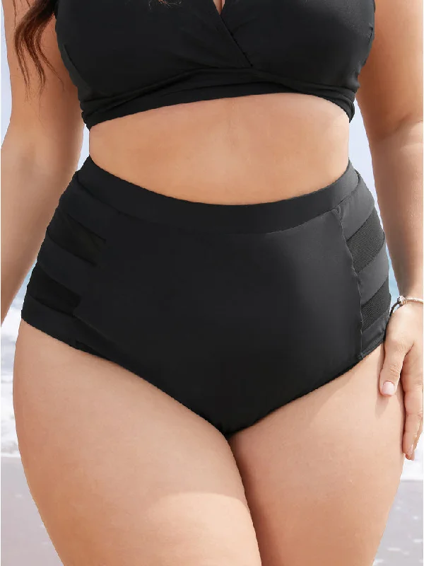 Plain Mesh Insert Swim Bottom