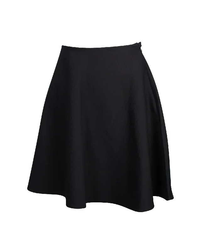 Prada Mini Flared Skirt in Black Nylon