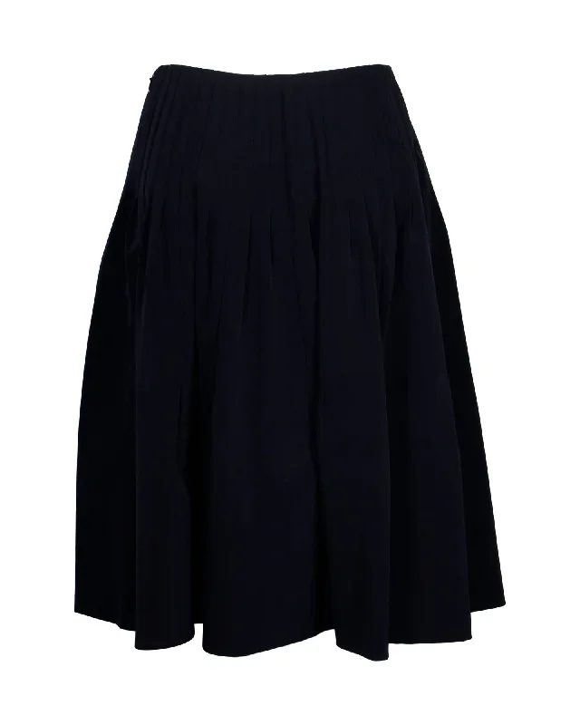 Prada Pleated Skirt in Black Polyester