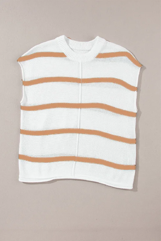 striped-round-neck-cap-sleeve-sweater