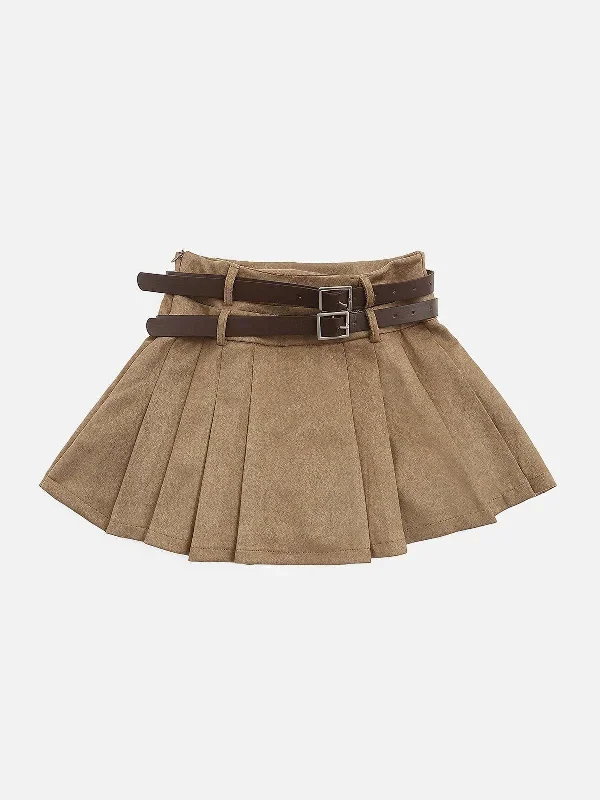 vintage-double-belt-suede-skirt