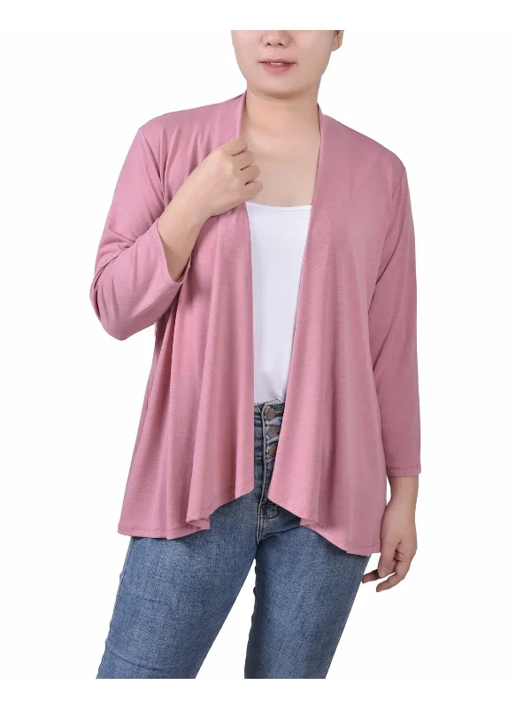 Womens Solid Polyester Cardigan Sweater